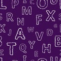 Doodle alphabet vector seamless background Royalty Free Stock Photo
