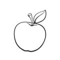 Doodle apple with stem Royalty Free Stock Photo