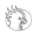 Cockatoo Head Circle Doodle Art