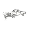 Snow Plow Truck Doodle Art Royalty Free Stock Photo