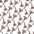 Doodle artistic scissors school utensils background