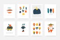 Doodle autumn postcards set Royalty Free Stock Photo