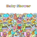 Doodle Baby Shower Mock Up Royalty Free Stock Photo