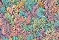Doodle background pattern. Pattern in vivid pastel colors for your design, pattern fills, web page backgrounds, surface textures. Royalty Free Stock Photo