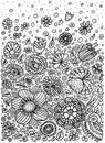 Pattern doodle coloring background in vector with doodles Royalty Free Stock Photo