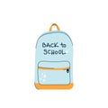 Doodle backpack with lettering. Back to school. Vector illustration, flat design Royalty Free Stock Photo