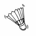 Doodle badminton shuttlecock icon in vector. Hand drawn badminton shuttlecock icon in vector. Badminton shuttlecock doodle