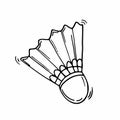 Doodle badminton shuttlecock icon in vector. Hand drawn badminton shuttlecock icon in vector. Badminton shuttlecock doodle