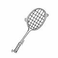 Doodle Badminton or tennis racket. Vector illustration