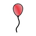Doodle balloon party decoration object style