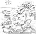 Doodle Beach Vacation Concept