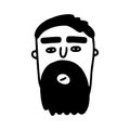 Doodle bearded man. Male cute Vector portrait