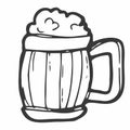 Doodle Beer Mug. Glas of beer. Pint of ale. Vector sketch Royalty Free Stock Photo