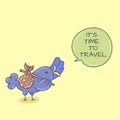 Doodle bird with speech bubble Royalty Free Stock Photo