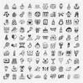 Doodle birthday party icons