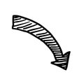 Doodle black arrow icon on white background. flat style. arrow icon for your web site design, logo, app, UI. arrow Royalty Free Stock Photo