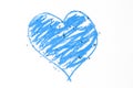 Doodle of blue heart
