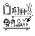 Doodle book shelf interior decoration