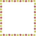 Doodle border with blobs colorful elements. Trendy graphic template. Cute empty frame box