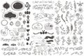 Doodle borders,egg,ribbons,floral decor element