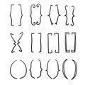 Doodle bracket set illustration vector handdrawn style Royalty Free Stock Photo