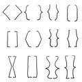 Doodle bracket set illustration vector handdrawn style Royalty Free Stock Photo