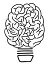Doodle brain lightbulb outline