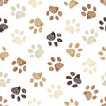 Doodle brown and black paw print Royalty Free Stock Photo