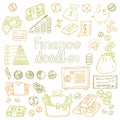 Doodle Business and Finanse isolated. Vector illustration. Royalty Free Stock Photo