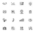 Doodle Business icons set