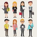 Doodle business people with smartphone infographics elements.illustrator EPS10. Royalty Free Stock Photo