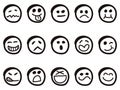 Doodle cartoon smiley faces Royalty Free Stock Photo