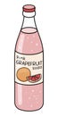 Doodle cartoon style pink grapefruit soda. Paloma cocktail main ingredient, refreshing soft drink. For card, stickers Royalty Free Stock Photo