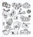 Doodle casino icons Royalty Free Stock Photo