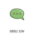 Doodle chatting icon. Text bubble.