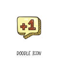 Doodle chatting icon. Text bubble.