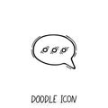 Doodle chatting icon. Text bubble.