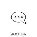 Doodle chatting icon. Text bubble.