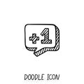 Doodle chatting icon. Text bubble.