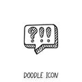 Doodle chatting icon. Text bubble.