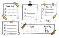 Doodle checklist set. To do, task list
