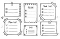 Doodle checklist set. To do, task list