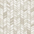 Doodle chevron seamless pattern. Vector hand drawn striped background with herringbone scribble lines. Pale brown and