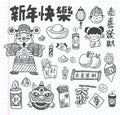 Doodle Chinese New Year icons set