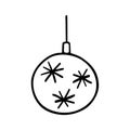 Doodle Christmas ball,hand drawn decoration,New Year toy,festive element.Use for holiday cards,coloring book, posters,banners, Royalty Free Stock Photo