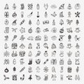 100 Doodle Christmas icon set Royalty Free Stock Photo