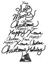 Doodle Christmas tree word clouds