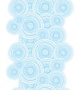 Doodle circle water texture vertical border