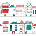 Doodle city seamless pattern.