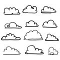 Doodle cloud illustration hand drawn vector